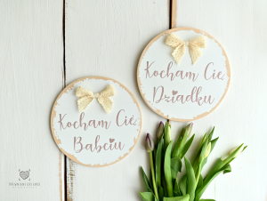 Kocham Cię Babciu/Dziadku + urocza kokarda