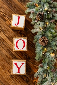 Kostki 3szt z napisem JOY