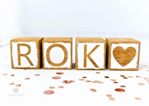 Kostki drewniane roczkowe  10x10cm (4szt) ROK