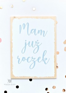 Tabliczka "mam już roczek" -  sesje urodzinowe