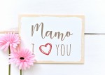Tabliczka  drewniana z napisem: Mamo I Love you 